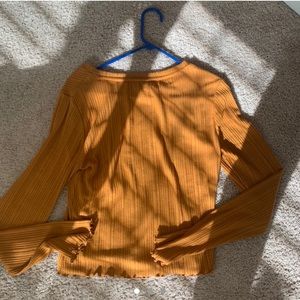 Yellow long sleeve ribbed shirt